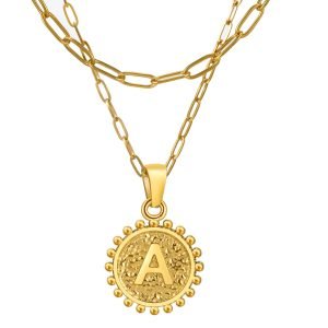 2 layer chain with Letter 'A' Charm Necklace