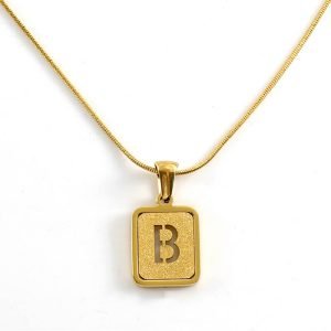Stainless Steel Hollow Initial Necklaces