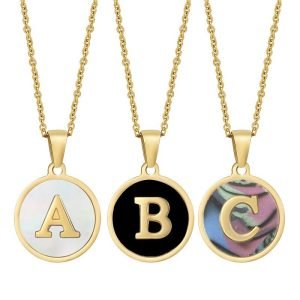 Black white colorful round pendant necklaces
