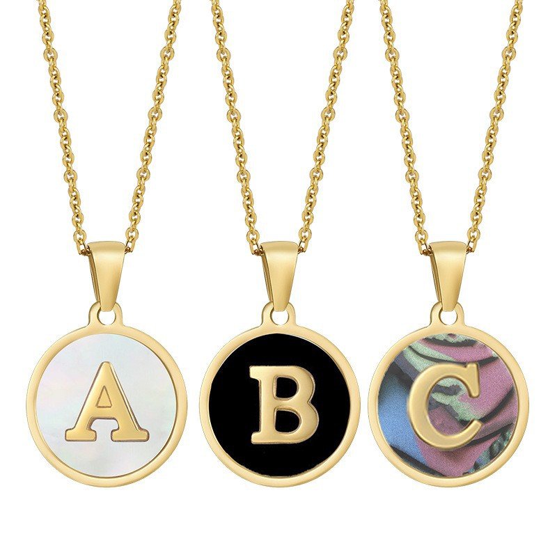 Black white colorful round pendant necklaces