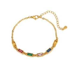 Colorful Crystal Stainless Steel Bracelet